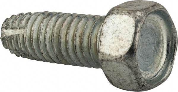 Value Collection - 3/8-16 UNC Thread, 1" Length Under Head, Hex Drive Steel Thread Cutting Screw - Hex Head, Grade 2, Point Type F, Zinc-Plated Finish - Apex Tool & Supply