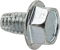 Value Collection - 5/16-18 UNC Thread, 1/2" Length Under Head, Hex Drive Steel Thread Cutting Screw - Hex Washer Head, Grade 2, Point Type F, Zinc-Plated Finish - Apex Tool & Supply