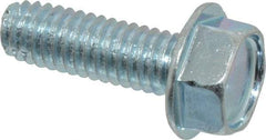 Value Collection - 5/16-18 UNC Thread, 1" Length Under Head, Hex Drive Steel Thread Cutting Screw - Hex Washer Head, Grade 2, Point Type F, Zinc-Plated Finish - Apex Tool & Supply