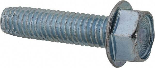 Value Collection - 3/8-16 UNC Thread, 1-1/2" Length Under Head, Hex Drive Steel Thread Cutting Screw - Hex Washer Head, Grade 2, Point Type F, Zinc-Plated Finish - Apex Tool & Supply