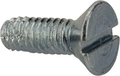 Value Collection - #8-32 UNC Thread, 1/2" OAL, Slotted Drive Steel Thread Cutting Screw - Flat Head, Grade 2, Point Type F, Zinc-Plated Finish - Apex Tool & Supply