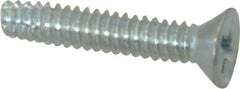 Value Collection - #6-32 UNC Thread, 3/4" OAL, Phillips Drive Steel Thread Cutting Screw - Flat Head, Grade 2, Point Type F, Zinc-Plated Finish - Apex Tool & Supply