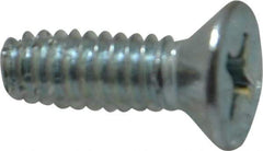 Value Collection - #8-32 UNC Thread, 1/2" OAL, Phillips Drive Steel Thread Cutting Screw - Flat Head, Grade 2, Point Type F, Zinc-Plated Finish - Apex Tool & Supply