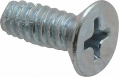 Value Collection - #10-24 UNC Thread, 1/2" OAL, Phillips Drive Steel Thread Cutting Screw - Flat Head, Grade 2, Point Type F, Zinc-Plated Finish - Apex Tool & Supply