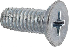 Value Collection - #10-32 UNF Thread, 1/2" OAL, Phillips Drive Steel Thread Cutting Screw - Flat Head, Grade 2, Point Type F, Zinc-Plated Finish - Apex Tool & Supply