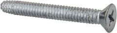Value Collection - 1/4-20 UNC Thread, 2" OAL, Phillips Drive Steel Thread Cutting Screw - Flat Head, Grade 2, Point Type F, Zinc-Plated Finish - Apex Tool & Supply