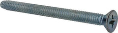 Value Collection - 1/4-20 UNC Thread, 3" OAL, Phillips Drive Steel Thread Cutting Screw - Flat Head, Grade 2, Point Type F, Zinc-Plated Finish - Apex Tool & Supply