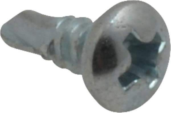 Value Collection - #6, Pan Head, Phillips Drive, 3/8" Length Under Head, #2 Point, Self Drilling Screw - Steel, Zinc-Plated Finish - Apex Tool & Supply