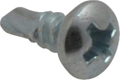 Value Collection - #6, Pan Head, Phillips Drive, 3/8" Length Under Head, #2 Point, Self Drilling Screw - Steel, Zinc-Plated Finish - Apex Tool & Supply