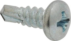 Value Collection - #8, Pan Head, Phillips Drive, 1/2" Length Under Head, #2 Point, Self Drilling Screw - Steel, Zinc-Plated Finish - Apex Tool & Supply