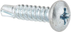 Value Collection - #8, Pan Head, Phillips Drive, 3/4" Length Under Head, #2 Point, Self Drilling Screw - Steel, Zinc-Plated Finish - Apex Tool & Supply