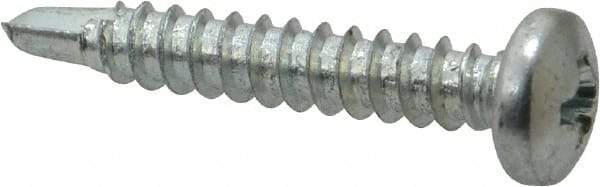 Value Collection - #8, Pan Head, Phillips Drive, 1" Length Under Head, #2 Point, Self Drilling Screw - Steel, Zinc-Plated Finish - Apex Tool & Supply