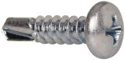 Value Collection - #10, Pan Head, Phillips Drive, 3/4" Length Under Head, #2 Point, Self Drilling Screw - Steel, Zinc-Plated Finish - Apex Tool & Supply