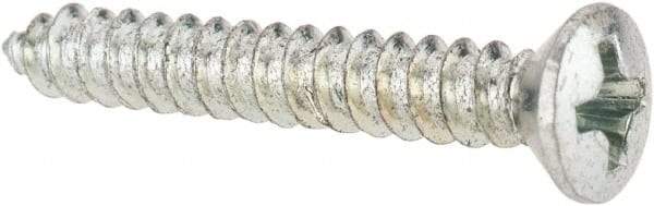 Value Collection - #6 Oval Head Phillips Sheet Metal Screw - Steel, 1" OAL, AISI 1016, ANSI/ASME B18.6.4, ASME B18.6.3 & SAE J933, Grade 1016-1024 - Apex Tool & Supply