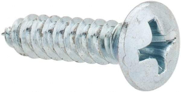 Value Collection - #8 Oval Head Phillips Sheet Metal Screw - Steel, 3/4" OAL, AISI 1016, ANSI/ASME B18.6.4, ASME B18.6.3 & SAE J933, Grade 1016-1024 - Apex Tool & Supply