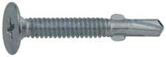 Value Collection - #10, Wafer Head, Phillips Drive, 1-7/16" Length Under Head, #2 Point, Self Drilling Screw - Steel, Zinc-Plated Finish - Apex Tool & Supply