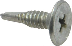 Value Collection - #10, Wafer Head, Phillips Drive, 3/4" Length Under Head, #2 Point, Self Drilling Screw - Steel, Zinc-Plated Finish - Apex Tool & Supply