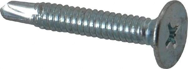 Value Collection - #10, Wafer Head, Phillips Drive, 1-1/4" Length Under Head, #2 Point, Self Drilling Screw - Steel, Zinc-Plated Finish - Apex Tool & Supply