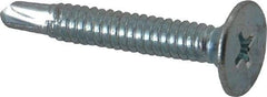 Value Collection - #10, Wafer Head, Phillips Drive, 1-1/4" Length Under Head, #2 Point, Self Drilling Screw - Steel, Zinc-Plated Finish - Apex Tool & Supply
