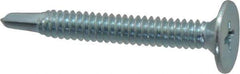 Value Collection - #10, Wafer Head, Phillips Drive, 1-1/2" Length Under Head, #2 Point, Self Drilling Screw - Steel, Zinc-Plated Finish - Apex Tool & Supply