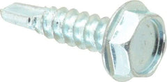 Value Collection - #10, Hex Washer Head, Hex Drive, 3/4" Length Under Head, #3 Point, Self Drilling Screw - Steel, Zinc-Plated Finish - Apex Tool & Supply