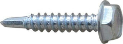 Value Collection - #10, Hex Washer Head, Hex Drive, 1" Length Under Head, #3 Point, Self Drilling Screw - Steel, Zinc-Plated Finish - Apex Tool & Supply