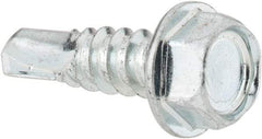 Value Collection - #12, Hex Washer Head, Hex Drive, 3/4" Length Under Head, #3 Point, Self Drilling Screw - Steel, Zinc-Plated Finish - Apex Tool & Supply