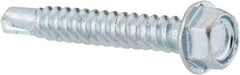 Value Collection - #12, Hex Washer Head, Hex Drive, 1-1/2" Length Under Head, #3 Point, Self Drilling Screw - Steel, Zinc-Plated Finish - Apex Tool & Supply