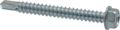 Value Collection - #12, Hex Washer Head, Hex Drive, 2" Length Under Head, #3 Point, Self Drilling Screw - Steel, Zinc-Plated Finish - Apex Tool & Supply