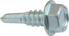 Value Collection - 1/4", Hex Washer Head, Hex Drive, 3/4" Length Under Head, #3 Point, Self Drilling Screw - Steel, Zinc-Plated Finish - Apex Tool & Supply