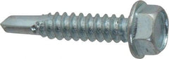 Value Collection - 1/4", Hex Washer Head, Hex Drive, 1-1/4" Length Under Head, #3 Point, Self Drilling Screw - Steel, Zinc-Plated Finish - Apex Tool & Supply