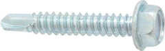 Value Collection - 1/4", Hex Washer Head, Hex Drive, 1-1/2" Length Under Head, #3 Point, Self Drilling Screw - Steel, Zinc-Plated Finish - Apex Tool & Supply