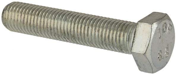 Value Collection - M8x1.00mm Metric Fine, 40mm Length Under Head Hex Head Cap Screw - Fully Threaded, Grade 8.8 Steel, Zinc-Plated Finish, 13mm Hex - Apex Tool & Supply