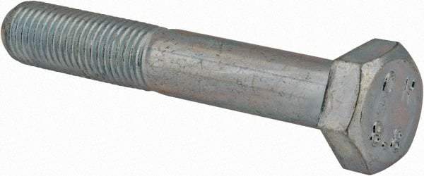 Value Collection - M8x1.00mm Metric Fine, 50mm Length Under Head Hex Head Cap Screw - Partially Threaded, Grade 8.8 Steel, Zinc-Plated Finish, 13mm Hex - Apex Tool & Supply
