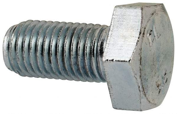 Value Collection - M10x1.25mm Metric Fine, 20mm Length Under Head Hex Head Cap Screw - Fully Threaded, Grade 8.8 Steel, Zinc-Plated Finish, 17mm Hex - Apex Tool & Supply