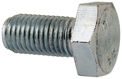 Value Collection - M10x1.25mm Metric Fine, 20mm Length Under Head Hex Head Cap Screw - Fully Threaded, Grade 8.8 Steel, Zinc-Plated Finish, 17mm Hex - Apex Tool & Supply