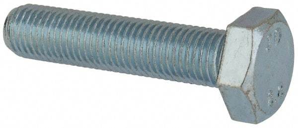 Value Collection - M10x1.25mm Metric Fine, 45mm Length Under Head Hex Head Cap Screw - Fully Threaded, Grade 8.8 Steel, Zinc-Plated Finish, 17mm Hex - Apex Tool & Supply