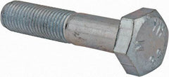Value Collection - M10x1.25mm Metric Fine, 50mm Length Under Head Hex Head Cap Screw - Partially Threaded, Grade 8.8 Steel, Zinc-Plated Finish, 17mm Hex - Apex Tool & Supply