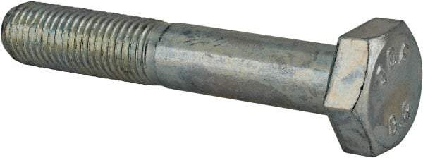 Value Collection - M10x1.25mm Metric Fine, 60mm Length Under Head Hex Head Cap Screw - Partially Threaded, Grade 8.8 Steel, Zinc-Plated Finish, 17mm Hex - Apex Tool & Supply