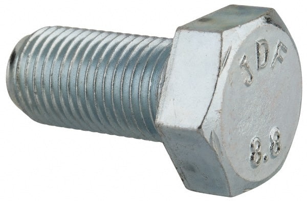 Value Collection - M12x1.25mm Metric Fine, 25mm Length Under Head Hex Head Cap Screw - Apex Tool & Supply