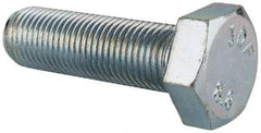 Value Collection - M12x1.25mm Metric Fine, 40mm Length Under Head Hex Head Cap Screw - Fully Threaded, Grade 8.8 Steel, Zinc-Plated Finish, 19mm Hex - Apex Tool & Supply