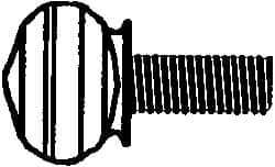 Value Collection - 3/8-16 Oval Shoulder Grade 2 Steel Thumb Screw - 1-1/2" OAL, Zinc-Plated Finish - Apex Tool & Supply