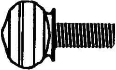 Value Collection - 3/8-16 Oval Shoulder Grade 2 Steel Thumb Screw - 1-1/2" OAL, Zinc-Plated Finish - Apex Tool & Supply