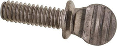 Value Collection - #10-24 Oval Shoulder Grade 18-8 Stainless Steel Thumb Screw - 3/4" OAL, 0.48" Head Height - Apex Tool & Supply