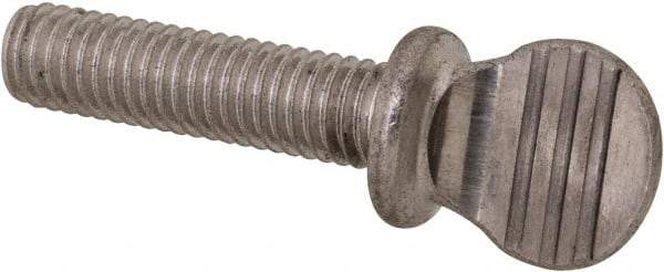 Value Collection - #10-32 Oval Shoulder Grade 18-8 Stainless Steel Thumb Screw - 3/4" OAL, 0.48" Head Height - Apex Tool & Supply