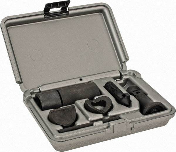 TESA Brown & Sharpe - 7 Piece, 2-1/4 to 3-3/8" High, 1,000 Lb Capacity Screw Jack Set - 2-1/4 to 3-3/8" Measuring Range, 6-3/8" Overall Height, 1-1/4" Base Diam - Apex Tool & Supply