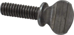 Value Collection - #8-32 Oval Shoulder Grade 2 Steel Thumb Screw - 1/2" OAL, 0.39" Head Height, Uncoated - Apex Tool & Supply
