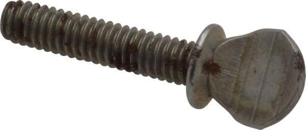 Value Collection - #8-32 Oval Shoulder Grade 2 Steel Thumb Screw - 3/4" OAL, 0.39" Head Height, Uncoated - Apex Tool & Supply