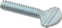 Value Collection - #10-24 Oval Shoulder Grade 2 Steel Thumb Screw - 3/4" OAL, Zinc-Plated Finish - Apex Tool & Supply