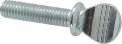 Value Collection - #10-32 Oval Shoulder Grade 2 Steel Thumb Screw - 3/4" OAL, Zinc-Plated Finish - Apex Tool & Supply